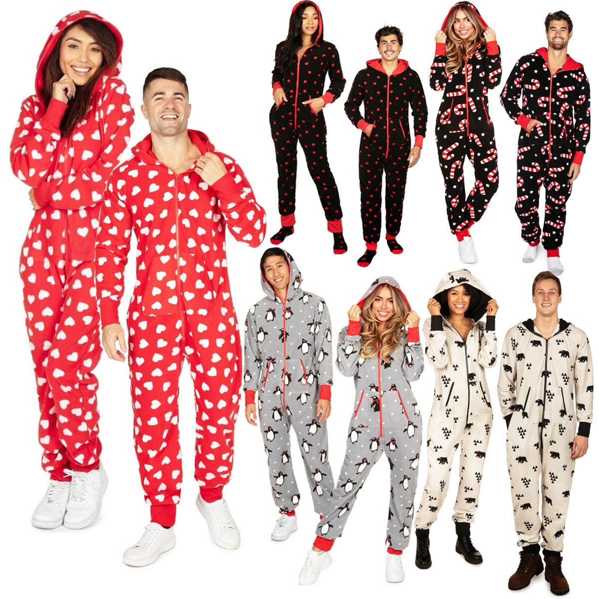 Christmas Hooded Onesie Pajamas